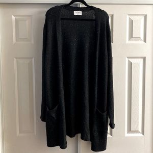Slouchy, dark grey with pastel specks open long cardigan. Great condition!